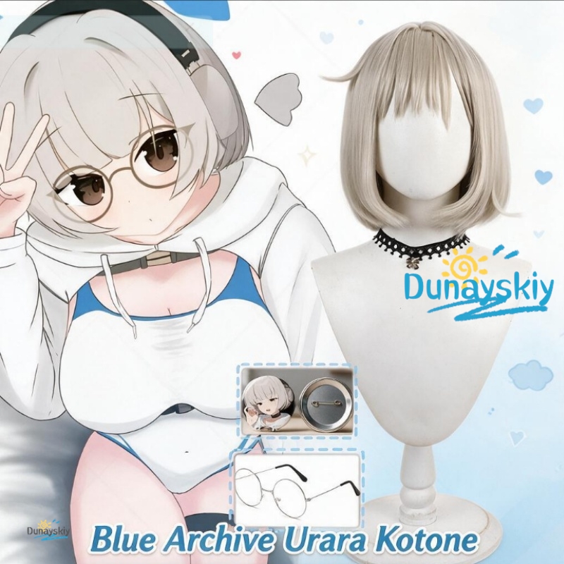 Anime Cosplay Blue Hair - Blue Archive Urara Kotone Karakter Peruğu,