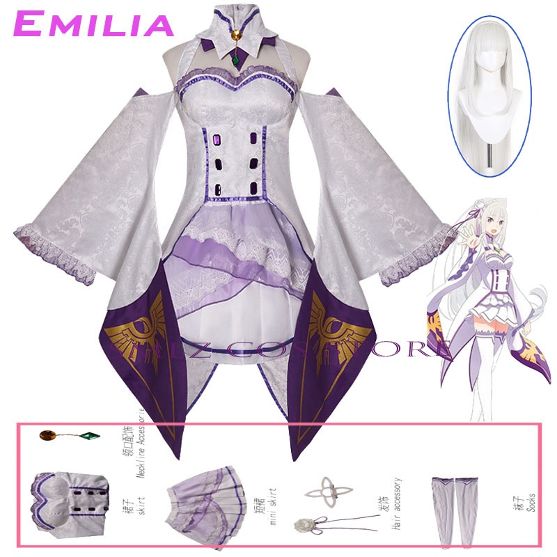 Emilia Cosplay Anime Re Zero K - Anime Cosplay Ladies incelemesi ve fiyatı