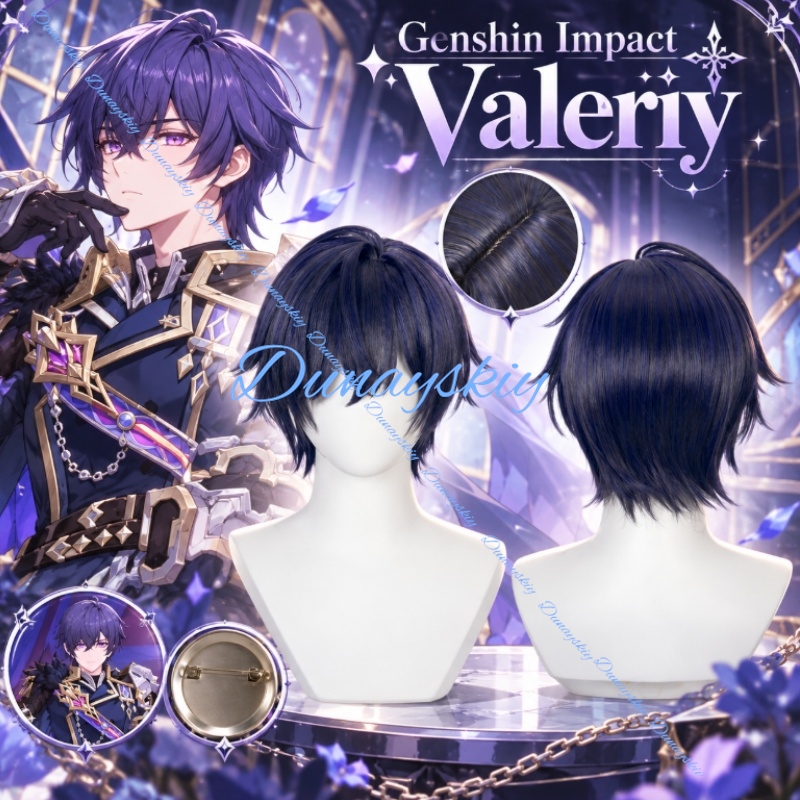 Genshin Impact Valeriy Cosplay - Anime Cosplay Blue Hair incelemesi ve fiyatı